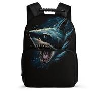 TPISLI Shark Pattern Bookbag for Boys Girls Primary School Marine Animal Backpack School Years 2-5 Boys Girls, Lightweight Adjustable Straps Birthday Gift