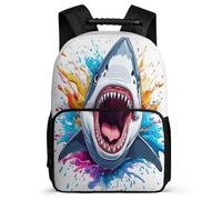 TPISLI Shark Pattern Rucksack for Kids 6-11 Years, Marine Life Bookbag for Students, Durable Backpack, 1680D Fabric, Primary Classes, Daily Essentials