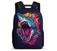 TPISLI Shark School Backpack for Boy Girl Aesthetic Kids Bookbag Sea Life Backpack for Elementary Middle Students 15.7inch Book Bags Back to School Gifts