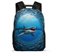 TPISLI Shark School Backpack for Kids and Teens Primary Classes Marine Animal Shark Backpack Age 7-12 Children, Padded Back Sturdy Handle Daily Essentials