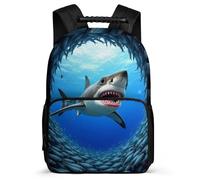 TPISLI Shark School Backpack Primary Classes for Girls Primary Age 6-11 Marine Life Daypack Kids and Teens, Adjustable Straps Sturdy Handle School Travel
