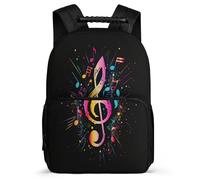 TPISLI Singer Music Lover Backpack for Kids Age 7-12, Musical Symbols School Bag for Children, Lightweight Rucksack, Side Pockets, Padded Back, Travel Daily Use