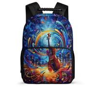 TPISLI Singer Music Lover School Backpack for Students Age 5-10 Guitar Motif Daypack for Boys Primary Classes, Sturdy Handle Soft Felt Details Daily Essentials