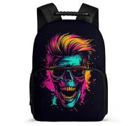 TPISLI Skeleton Backpack for Girls Boys Primary Age 6-11 Colourful Skull Theme Rucksack for Children Primary Classes, Sturdy Handle Side Pockets Back to School Gift