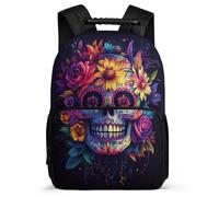 TPISLI Skeleton Pattern Rucksack for Kids and Teens 7-11 Year Olds Skull Print Backpack for Boys Girls Junior School, Sturdy Handle 1680D Fabric Short Trips