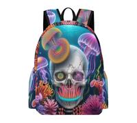 TPISLI Skull Bookbag Girls 10 Year Olds Skeleton School Backpack Boys Ages 9-13 Fashion 14 Inch Laptop Rucksack Primary to Secondary Travel Gift Daily Carry