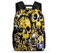 TPISLI Skull Design Bookbag for Kids and Teens Primary Age 6-11 Skeleton Pattern Backpack for Kids School Years 1-4, Lightweight Soft Felt Details School Travel