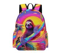 TPISLI Sloth Animal School Bag Boys Girls 8-14 Backpack Sunset Scenery Rucksack for Study Days, Practical Outdoor Rucksack for Study Days and Travel and Everyday Lessons