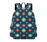 TPISLI Snowflake Pattern Rucksack Boys Age 15 Winter Theme Book Bag Kids Year 7-9 Lightweight Durable 14 Inch Laptop Backpack Junior School Hiking Day Trips Travel Use