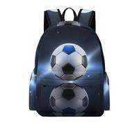 TPISLI Soccer 3D Pattern Backpack Students Year 4 Football Book Bag Girls Age 14 Durable Cool 14 Inch Laptop Rucksack Primary School Travel Daily Use Daily Carry Everyday Use