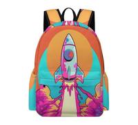 TPISLI Space Ship School Backpack Boys Girls 10-16 Rucksack Space Rocket Book Bag for Senior Classes, Durable Daypack for Autumn Trip and Study Days and Weekend Day Trips