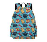 TPISLI Spain Flag Bookbag Girls 10 Year Olds Graduation Rucksack Kids Year 5-7 Lightweight Durable Spring Outing Backpack Junior School Hiking Day Trips Everyday Use