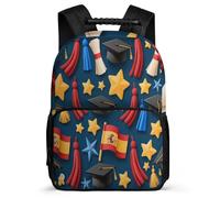 TPISLI Spain Flag Daypack for Children 6-11 Years Graduation Theme Rucksack for Kids and Teens School Years 1-4, Soft Felt Details Adjustable Straps Birthday Gift