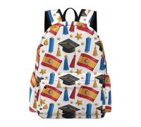 TPISLI Spain Flag Daypack Kids School Years 5-9 Graduation Theme Backpack Girls Ages 9-13 Durable Cool 14 Inch Laptop Rucksack Secondary School Hiking Travel Travel Use