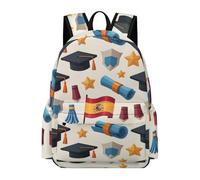 TPISLI Spain Flag Daypack Students Ages 12-16 Graduation Theme School Backpack Boys Year 10 Trendy Modern 15.6 Inch Laptop Rucksack Secondary School Hiking Travel