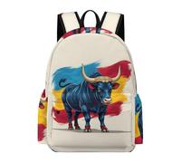TPISLI Spanish Fighting Bull Daypack Girls Age 11 Cattle Book Bag Boys 10-14 Year Olds Durable Cool 14 Inch Laptop Backpack Junior School Hiking Day Trips Daily Carry