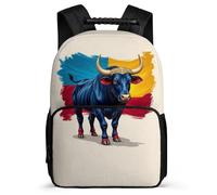 TPISLI Spanish Fighting Bull Rucksack for Kids Primary School Cattle Bookbag Primary Age 6-11 Students, Adjustable Straps Sturdy Handle Back to School Gift