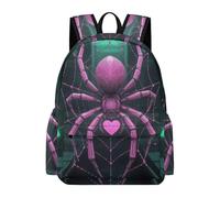TPISLI Spider Motif School Backpack Teens 12-16 Year Olds Cyberpunk Style Rucksack Girls Year 3 Lightweight Durable Spring Outing Backpack Junior School Hiking Day Trips