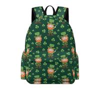 TPISLI St. Patrick's Day Rucksack Girls Age 11 Clover Leaves Backpack Children Year 7 Trendy Modern 13.3 Inch Laptop School Bag School Years 7-10 Travel Use Daily Carry