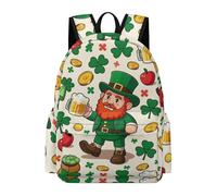 TPISLI St. Patrick's Day Rucksack Students Ages 12-16 Shamrock Motif Backpack Girls Ages 9-13 Modern Trendy 13.3 Inch Laptop School Bag Outdoor Day Trips Back to School Gift
