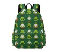 TPISLI St. Patrick's Day Theme Bookbag Boys Ages 8-12 Green Book Bag Teens 10-14 Year Olds Durable Lightweight 15.6 Inch Laptop Rucksack Secondary School Outdoor Travel