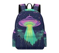 TPISLI Starry Sky UFO School Backpack Boys Girls 10-16 Rucksack Spaceship Book Bag for Senior Classes, Durable Daypack for Autumn Trip and Study Days and Weekend Day Trips