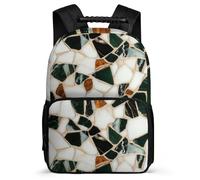 TPISLI Stone Block Pattern School Backpack for Girls Primary Classes Marble Motif Daypack 7-11 Year Olds Boys Girls, Lightweight Adjustable Straps Birthday Gift