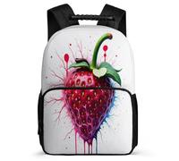 TPISLI Strawberry Bookbag for Kids and Teens Ages 6-10 Fruit Theme School Bag for Kids and Teens Primary School, Durable Adjustable Straps Birthday Gift