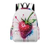 TPISLI Strawberry Daypack Girls Age 8 Fruit Theme Backpack Boys Year 7-9 Durable Lightweight Spring Outing Backpack Outdoor Day Trips Back to School Gift Daily Carry