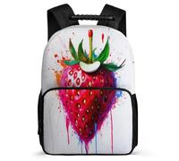 TPISLI Strawberry Pattern Backpack for Kids and Teens Primary Classes Fruit Theme School Bag Year 3-6 Kids and Teens, 1680D Fabric Sturdy Handle Outdoor Day Trips