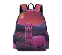 TPISLI Students Alpaca Print Backpack School Bag Animal Motif Year 4-7 Rucksack for Junior School, Fashion Travel Bag for Travel and Daily Use and Birthday Gift and Everyday Lessons