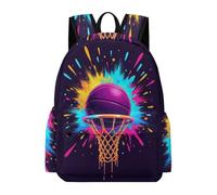 TPISLI Students Basketball Motif Backpack School Bag Basketball Year 3-6 Rucksack for Junior School, Stylish Travel Bag for Day Trips and Birthday Gift and Birthday Gift