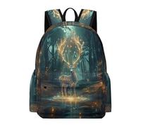 TPISLI Students Beautiful Deer Backpack Boys Girls Primary School Years 3-6 Modern Durable Animal Reindeer School Bag for Classroom Travel Outdoor Gift, 16.5 Inch Backpack