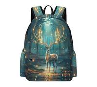 TPISLI Students Beautiful Deer School Backpack for Boys Girls Age 7-12 15.6 Inch Laptop Backpack, Everyday Durable Reindeer Theme Back pack for Weekend Trips Back to School Gift