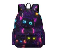 TPISLI Students Black Cat Backpack School Bag Cool Kitten Age 9-13 Rucksack for School Travel, Stylish 15.6 Inch Laptop Backpack for Travel and Daily Use and Birthday Gift