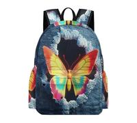 TPISLI Students Butterfly Design School Backpack Boys Girls 7-12 Years Modern Durable Butterfly 3D Print Bookbag for Spring Outing Autumn Trip Outdoor Gift, Large Capacity