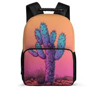 TPISLI Students Cactus Pattern School Backpack 7-11 Year Olds Plants Cacti Daypack for Boys Girls Junior School, Sturdy Handle 1680D Fabric Daily Essentials