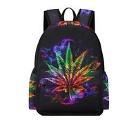 TPISLI Students Cannabis Leaves Daypack for Boys Girls Primary Years 4-6 13.3 Inch Laptop Backpack, Lightweight Stylish Plant Print Fashion School Bag for Daily Travel School Season Gift
