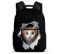 TPISLI Students Cat Bookbag Primary Age 6-11 Kitten Motif Backpack for Kids and Teens School Years 1-4, Adjustable Straps Lightweight Daily Essentials