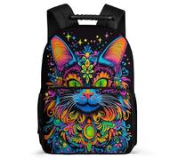 TPISLI Students Cat Motif Rucksack School Years 2-5 Animal Kitten Pattern Rucksack for Students Primary Classes, Soft Felt Details Lightweight Daily Essentials