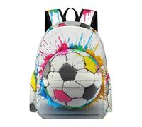 TPISLI Students Colorful Football Backpack School Bag Soccer Motif Year 3-6 Rucksack for Junior School, Stylish Travel Bag for Day Trips and Birthday Gift and Birthday Gift