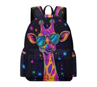 TPISLI Students Cool Giraffe Daypack Boys Girls Primary to Secondary School Age 15.6 Inch Laptop Backpack, Fashion Style Animal Theme Back pack for Spring Outing Autumn Trip Outdoor Gift
