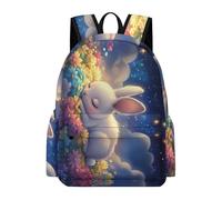 TPISLI Students Cute Rabbit Daypack Boys Girls Secondary School Age 11-16 Stylish Durable Bunny Design Bookbag for Outdoor Use Outdoor Gift, 13.3 Inch Laptop Rucksack