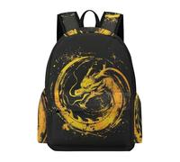 TPISLI Students Dragon Pattern School Backpack Boys Girls 8-14 Years Cool Durable Chinese Style Rucksack for Spring Outing Travel Holiday Gift, 15.6 Inch Laptop Backpack