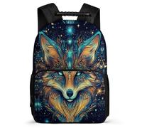 TPISLI Students Fox Pattern School Bag School Years 2-5 Animal Fox Daypack for Girls Boys Primary Classes, 1680D Fabric Adjustable Straps Short Trips