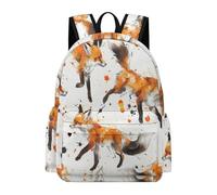TPISLI Students Fox Printed Backpack School Bag Animal Fox Year 3-6 Rucksack for Junior School, Stylish Travel Bag for Day Trips and Birthday Gift and Birthday Gift