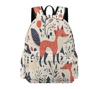 TPISLI Students Foxs Motif Rucksack Boys Girls 10-16 Years Everyday Durable Animal Fox Rucksack for Autumn Trip Travel Outdoor Gift, 15.6 Inch Laptop Backpack