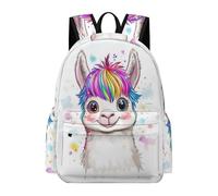 TPISLI Students Funny Llama Backpack School Bag Animal Alpaca Kids Teens 8-15 Rucksack for School Travel, Fashion Travel Bag for Books and Outdoor Use and Birthday Gift