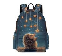 TPISLI Students Hedgehog Motif School Backpack for Boys Girls Age 7-12 Modern Durable Cute Animal Backpack for Weekend Trips Outdoor Gift, 16.5 Inch Rucksack Roomy Book Bag