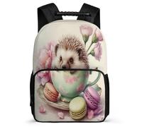 TPISLI Students Hedgehog Rucksack 7-11 Year Olds Animal Hedgehog Rucksack for Kids and Teens Primary Classes, Side Pockets Soft Felt Details Travel Daily Use